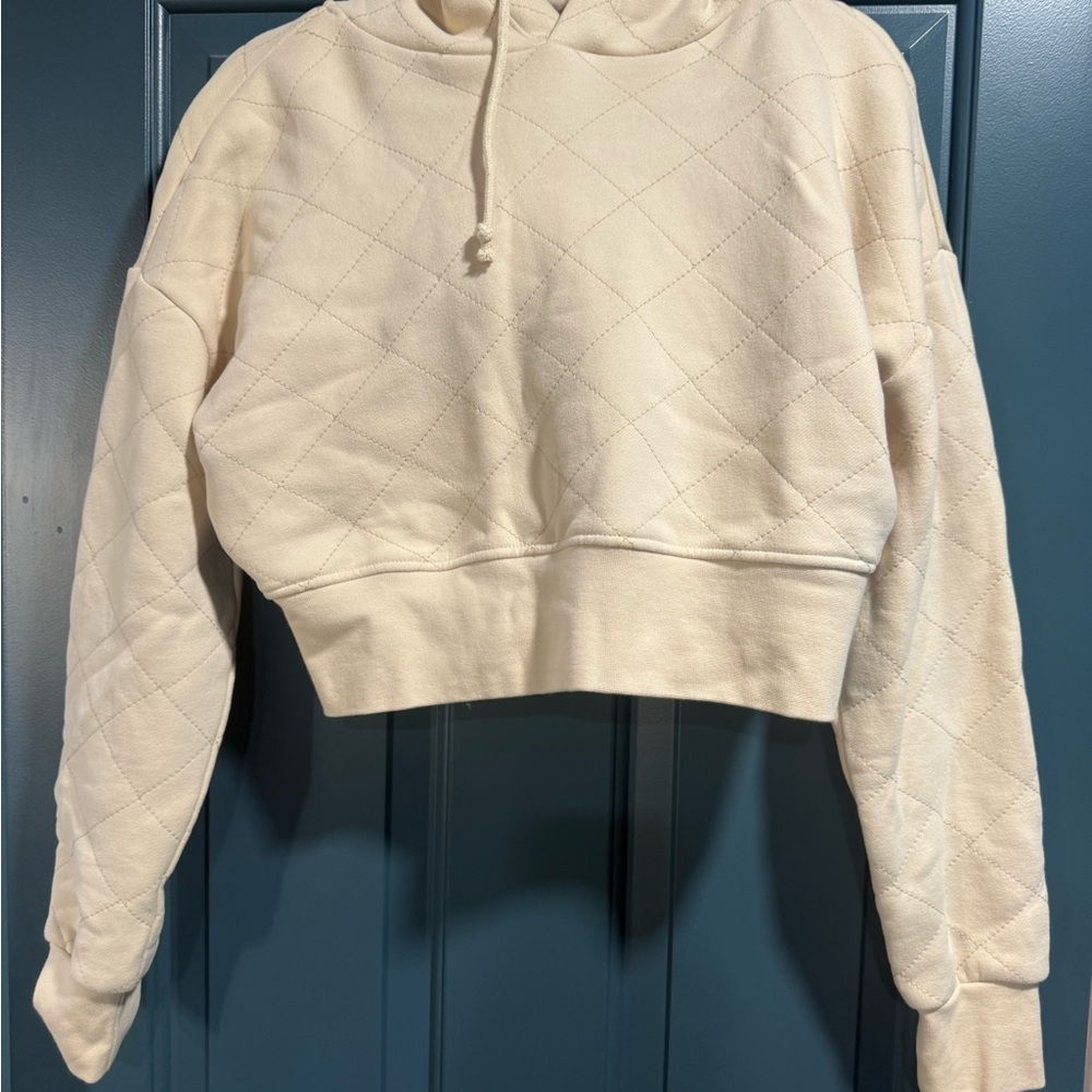 Mono B Off-White Quilted Hoodie